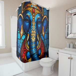 Colourful Ganesh Shower Curtain Sets