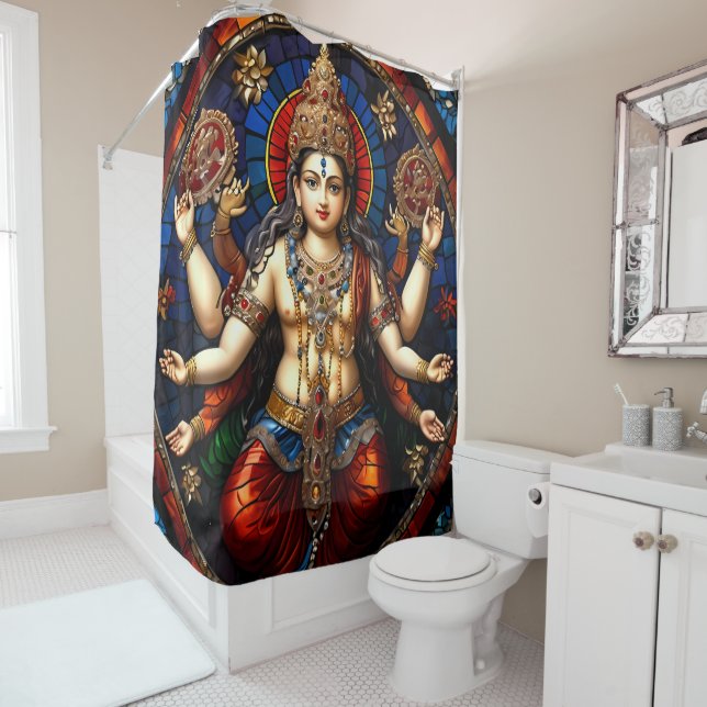 Colourful Ganesh Shower Curtain Sets (In Situ)