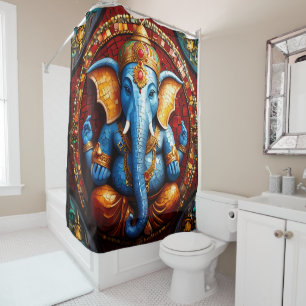 Colourful Ganesh Shower Curtain Sets