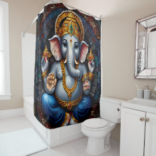 Colourful Ganesh Shower Curtain Sets
