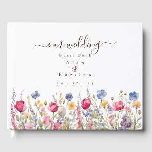 Colourful Garden Boho Wildflowers Guest Book