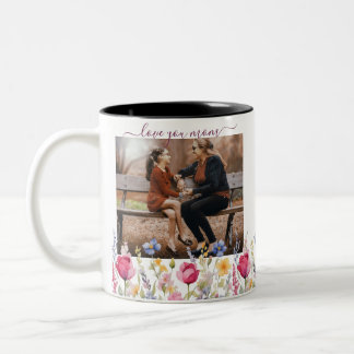 Colourful Garden Boho Wildflowers Mother's Day Mu Two-Tone Coffee Mug