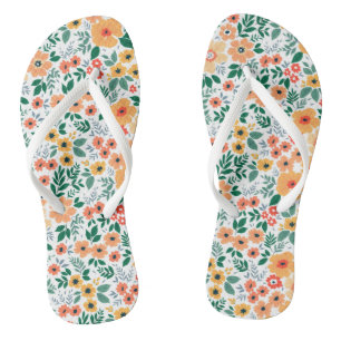 Colourful Garden Bouquet Pattern Flip Flops