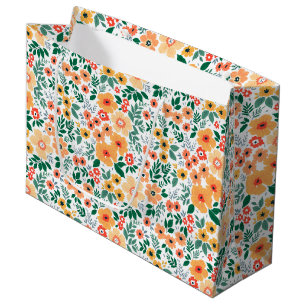 Colourful Garden Bouquet Pattern Large Gift Bag