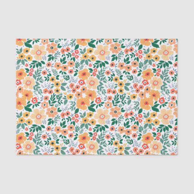 Colourful Garden Bouquet Pattern Tissue Paper (Front)