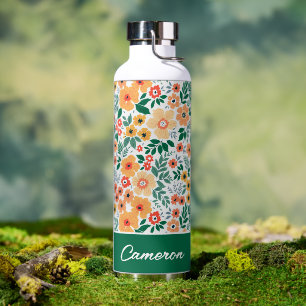 Colourful Garden Bouquet Pattern Water Bottle