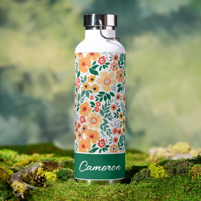 Colourful Garden Bouquet Pattern Water Bottle (Outdoor)