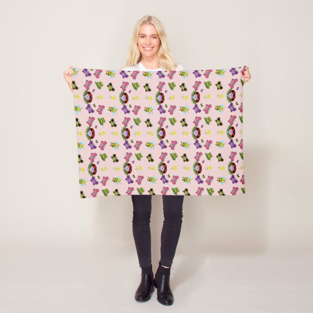 Colourful Garden Fleece Blanket (In Situ)