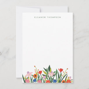 Colourful Garden Floral Bridal Shower Custom Thank You Card
