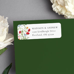 Colourful Garden Floral Wedding Return Address