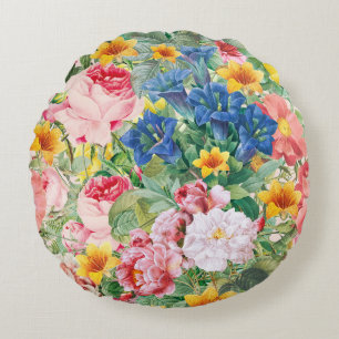 Colourful Garden Flowers - Boho Floral Pillow