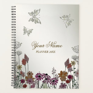 Colourful Garden Flowers Butterflies Nature Rustic Planner