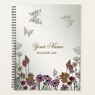 Colourful Garden Flowers Butterflies Nature Rustic Planner