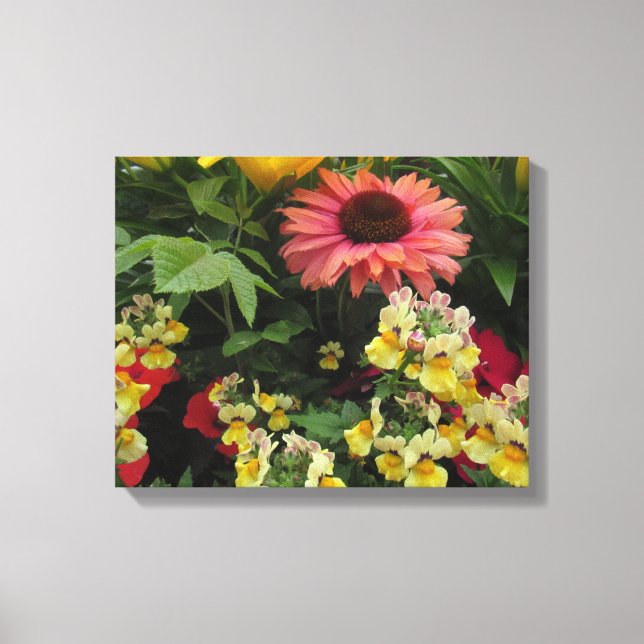 Colourful Garden Flowers Canvas Print (Front)