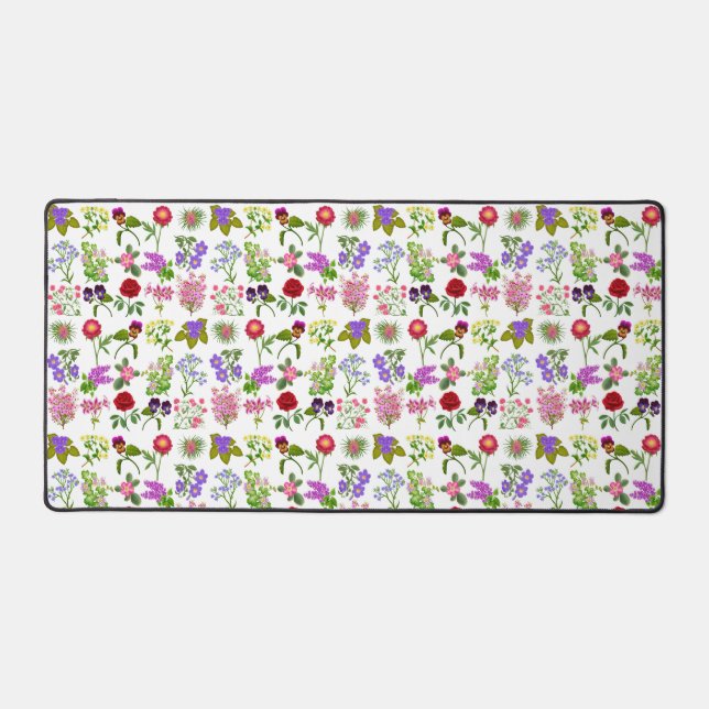 Colourful Garden Flowers Desk Mat (Front)