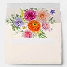 Colourful Garden Flowers Hand Written Wedding