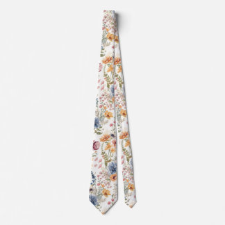 Colourful Garden Flowers Wildflower Spring Meadow Tie