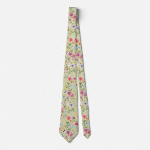 Colourful Garden Flowers Wildflower Spring Meadow Tie