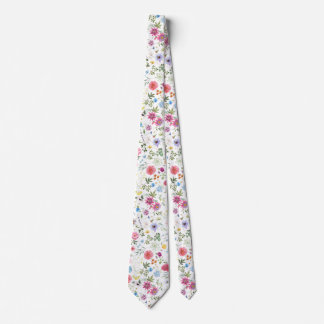 Colourful Garden Flowers Wildflower Spring Meadow Tie