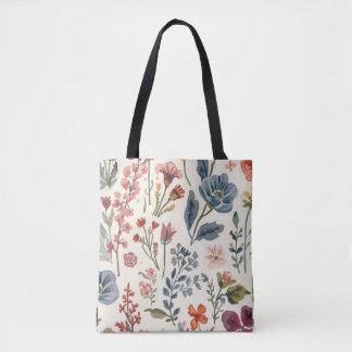 Colourful Garden Flowers Wildflower Spring Meadow Tote Bag
