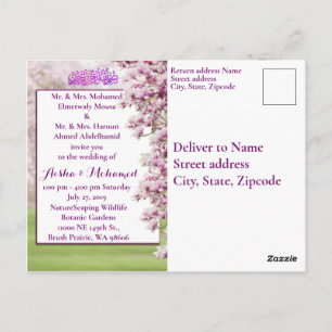 Colourful Garden Islamic Muslim Wedding Invitation Postcard