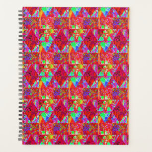 Colourful Garden Quilt Painting with Red Hydrangea Planner