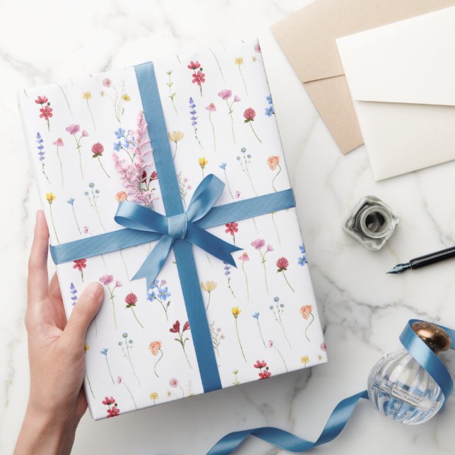 Colourful Garden Wildflower Pattern  Wrapping Paper (Gifting)