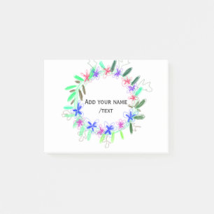 colourful garland wreath Christmas waadd name text Post-it Notes