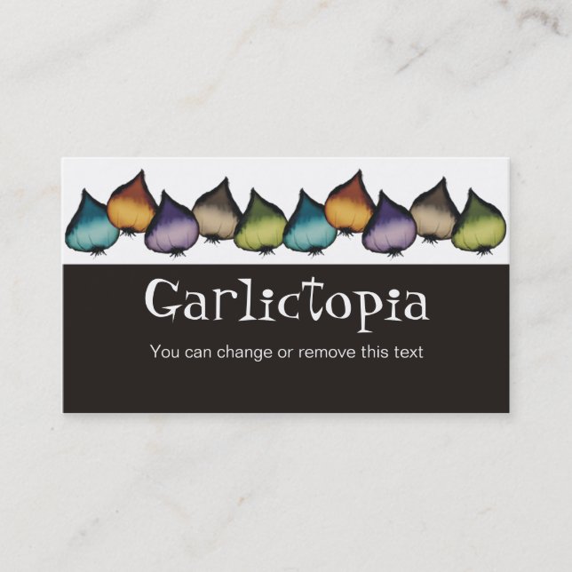 colourful garlic food cooking catering business business card (Front)