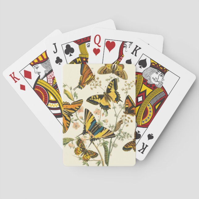 Colourful Gathering of Butterflies and Caterpillar Playing Cards (Back)