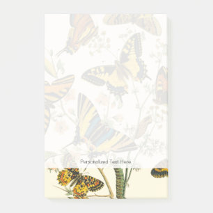 Colourful Gathering of Butterflies and Caterpillar Post-it Notes