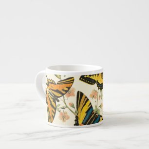 Colourful Gathering of Butterflies and Espresso Cup