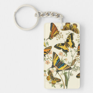 Colourful Gathering of Butterflies and Key Ring