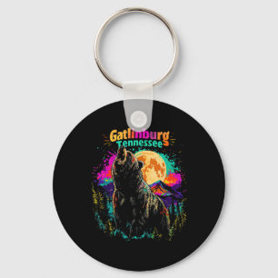 Colourful Gatlinburg Tennessee Mountains Bear Hiki Key Ring