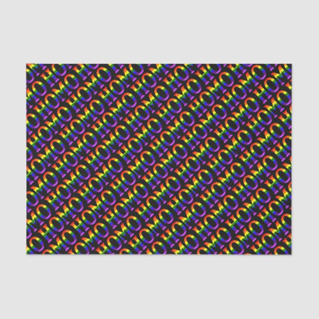 Colourful Gay Rainbow Colours Homo Pattern Tissue Paper (Front)
