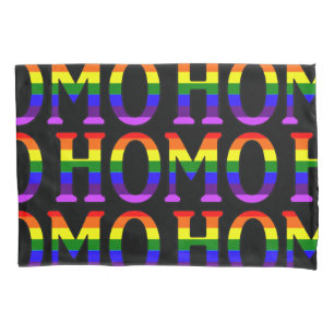 Colourful Gay Rainbow Homo Pattern Match Pillowcase