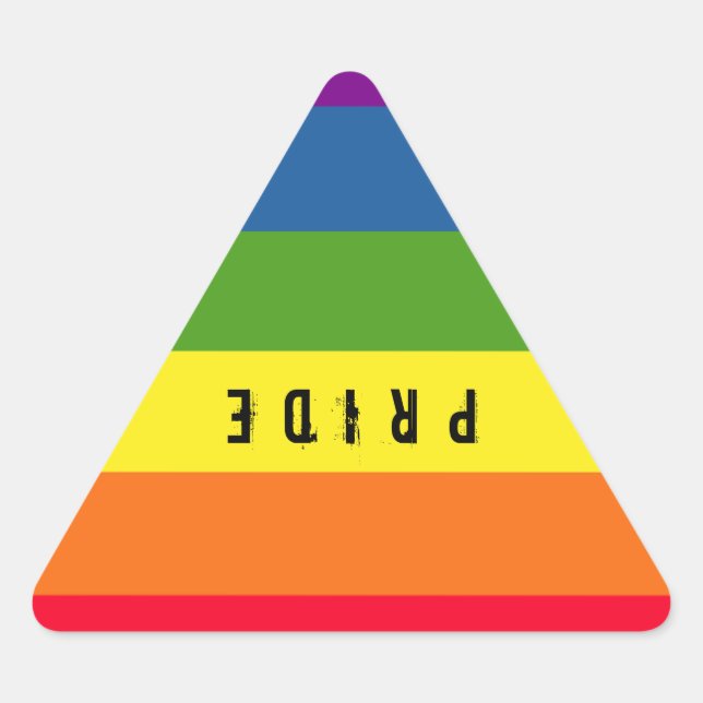Colourful Gay Rainbow Pride Triangle Sticker (Front)