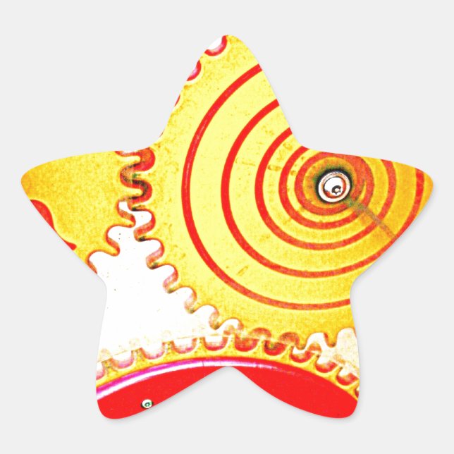 Colourful Gear Art Print Star Sticker (Front)