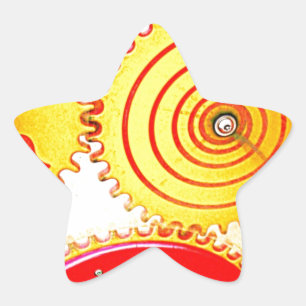 Colourful Gear Art Print Star Sticker