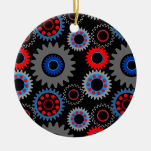 Colourful Gears Ceramic Tree Decoration