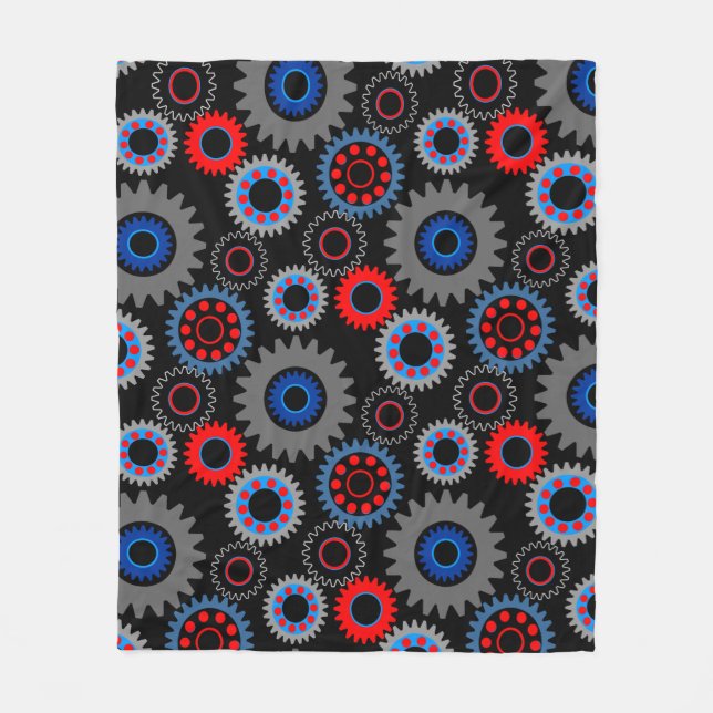 Colourful Gears Fleece Blanket (Front)