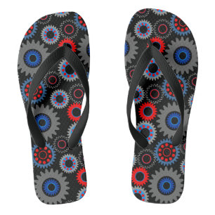 Colourful Gears Flip Flops