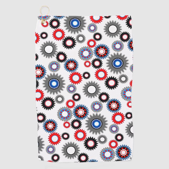 Colourful Gears Golf Towel (Front)