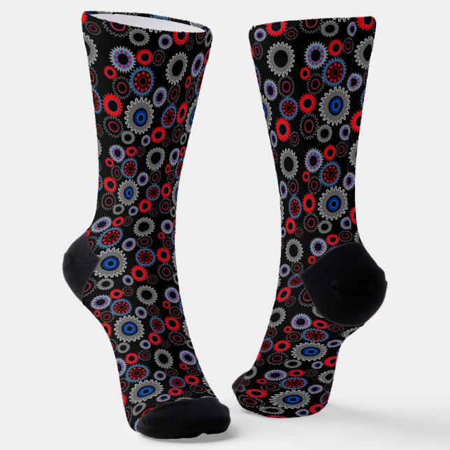 Colourful Gears Socks (Angled)