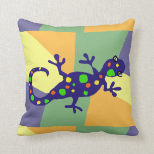 Colourful Gecko Art Cushion