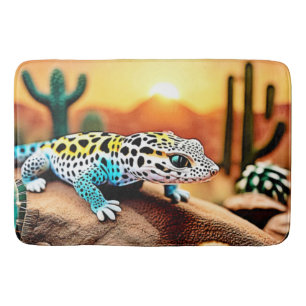 Colourful Gecko Rocks Design Bath Mat