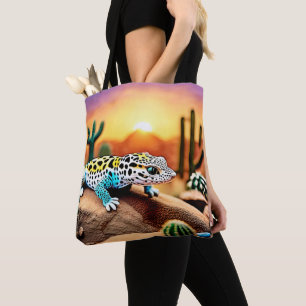Colourful Gecko Rocks Design Tote Bag