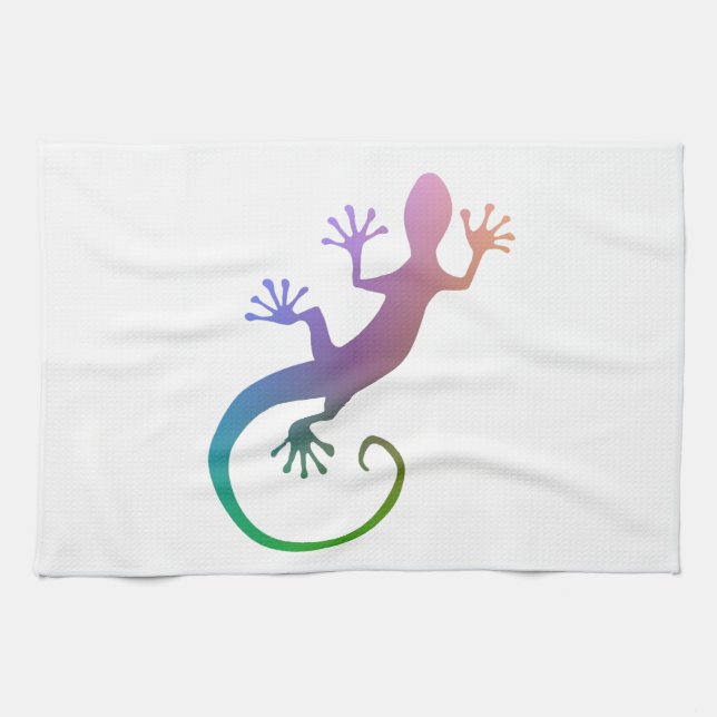 Colourful Gecko Tea Towel (Horizontal)