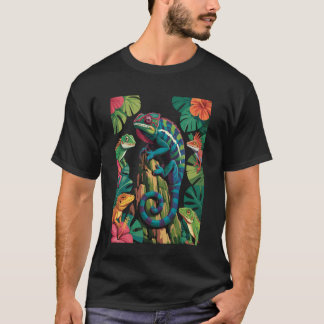 Colourful Geckos Design Cool Chameleon Lizard Love T-Shirt