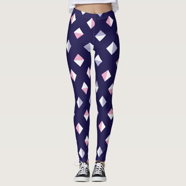 Colourful Gem Seamless Pattern Leggings (Front)